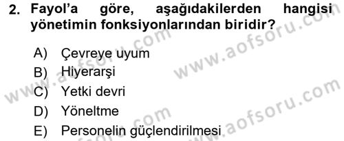 Sosyal Hizmet Yönetimi Dersi 2017 - 2018 Yılı 3 Ders Sınav Soruları 2. Soru