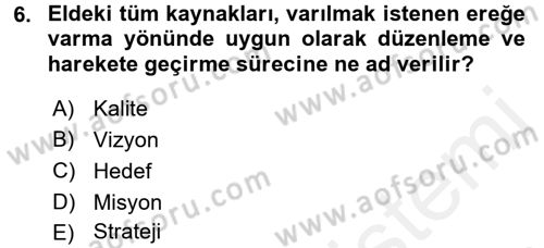 Sosyal Hizmet Yönetimi Dersi 2017 - 2018 Yılı 3 Ders Sınav Soruları 6. Soru