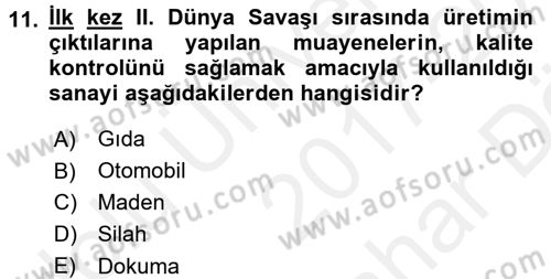 Sosyal Hizmet Yönetimi Dersi 2017 - 2018 Yılı (Vize) Ara Sınav Soruları 11. Soru