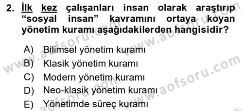 Sosyal Hizmet Yönetimi Dersi 2017 - 2018 Yılı (Vize) Ara Sınav Soruları 2. Soru