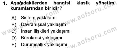 Sosyal Hizmet Yönetimi Dersi 2017 - 2018 Yılı (Final) Dönem Sonu Sınav Soruları 1. Soru