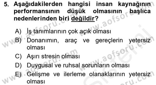 Sosyal Hizmet Yönetimi Dersi 2017 - 2018 Yılı (Final) Dönem Sonu Sınav Soruları 5. Soru