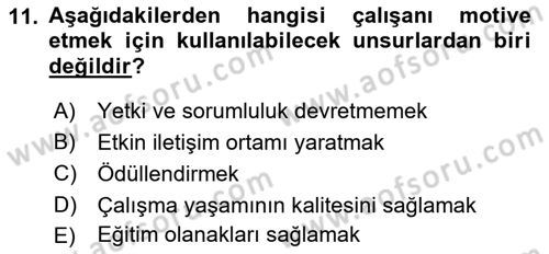 Sosyal Hizmet Yönetimi Dersi 2018 - 2019 Yılı 3 Ders Sınav Soruları 11. Soru