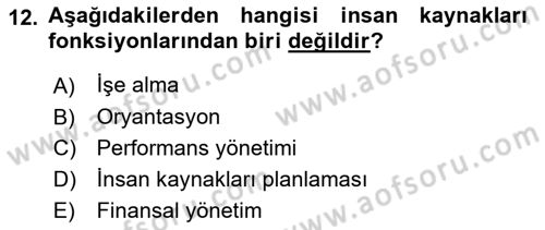 Sosyal Hizmet Yönetimi Dersi 2018 - 2019 Yılı 3 Ders Sınav Soruları 12. Soru