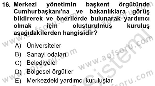 Sosyal Hizmet Yönetimi Dersi 2018 - 2019 Yılı 3 Ders Sınav Soruları 16. Soru