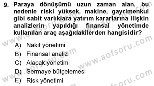 Sosyal Hizmet Yönetimi Dersi 2018 - 2019 Yılı 3 Ders Sınav Soruları 9. Soru