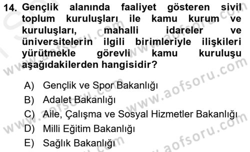 Sosyal Hizmet Yönetimi Dersi 2018 - 2019 Yılı (Final) Dönem Sonu Sınav Soruları 14. Soru