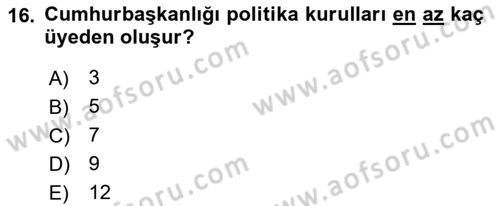 Sosyal Hizmet Yönetimi Dersi 2018 - 2019 Yılı (Final) Dönem Sonu Sınav Soruları 16. Soru