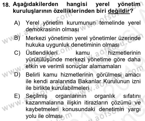 Sosyal Hizmet Yönetimi Dersi 2018 - 2019 Yılı (Final) Dönem Sonu Sınav Soruları 18. Soru
