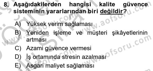 Sosyal Hizmet Yönetimi Dersi 2018 - 2019 Yılı Yaz Okulu Sınav Soruları 8. Soru