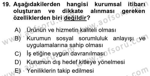 Sosyal Hizmet Yönetimi Dersi 2021 - 2022 Yılı (Vize) Ara Sınav Soruları 19. Soru