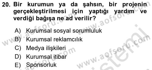 Sosyal Hizmet Yönetimi Dersi 2021 - 2022 Yılı (Vize) Ara Sınav Soruları 20. Soru