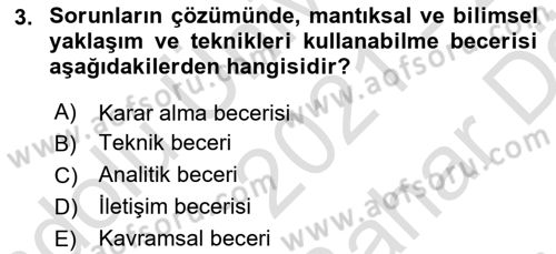 Sosyal Hizmet Yönetimi Dersi 2021 - 2022 Yılı (Vize) Ara Sınav Soruları 3. Soru