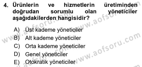 Sosyal Hizmet Yönetimi Dersi 2021 - 2022 Yılı (Vize) Ara Sınav Soruları 4. Soru