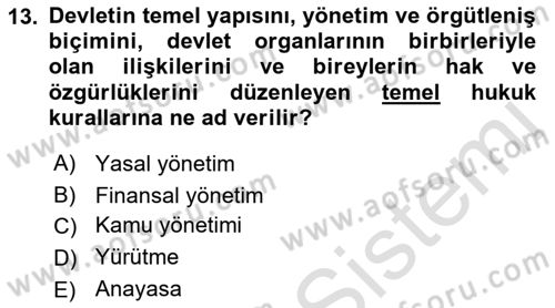 Sosyal Hizmet Yönetimi Dersi 2021 - 2022 Yılı (Final) Dönem Sonu Sınav Soruları 13. Soru