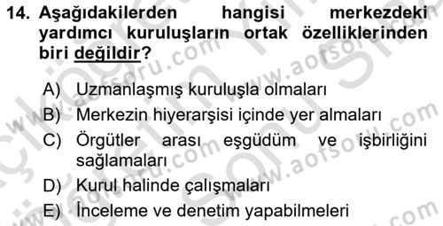 Sosyal Hizmet Yönetimi Dersi 2021 - 2022 Yılı (Final) Dönem Sonu Sınav Soruları 14. Soru