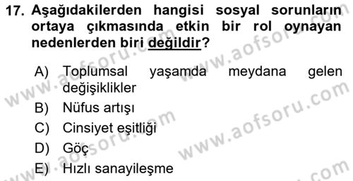 Sosyal Hizmet Yönetimi Dersi 2021 - 2022 Yılı (Final) Dönem Sonu Sınav Soruları 17. Soru