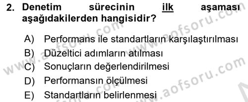 Sosyal Hizmet Yönetimi Dersi 2021 - 2022 Yılı Yaz Okulu Sınav Soruları 2. Soru