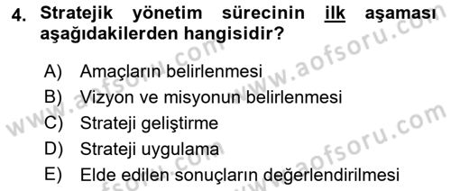 Sosyal Hizmet Yönetimi Dersi 2021 - 2022 Yılı Yaz Okulu Sınav Soruları 4. Soru