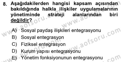 Sosyal Hizmet Yönetimi Dersi 2021 - 2022 Yılı Yaz Okulu Sınav Soruları 8. Soru