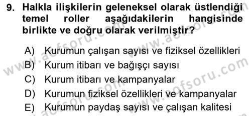 Sosyal Hizmet Yönetimi Dersi 2021 - 2022 Yılı Yaz Okulu Sınav Soruları 9. Soru