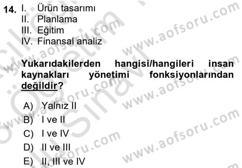 Sosyal Hizmet Yönetimi Dersi 2022 - 2023 Yılı Yaz Okulu Sınav Soruları 14. Soru