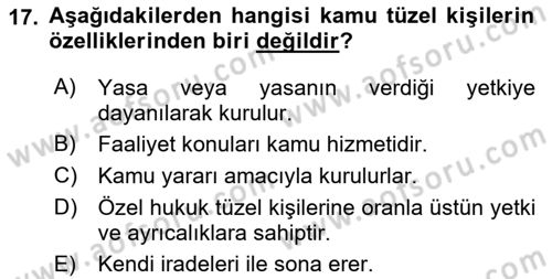 Sosyal Hizmet Yönetimi Dersi 2022 - 2023 Yılı Yaz Okulu Sınav Soruları 17. Soru
