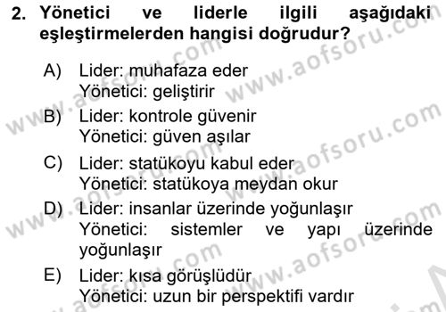 Sosyal Hizmet Yönetimi Dersi 2022 - 2023 Yılı Yaz Okulu Sınav Soruları 2. Soru