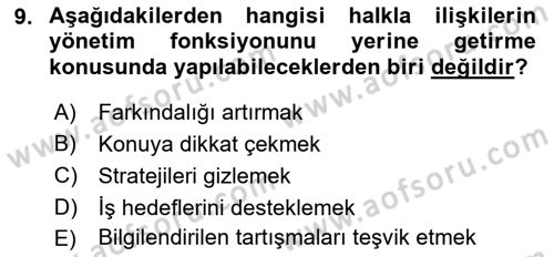 Sosyal Hizmet Yönetimi Dersi 2022 - 2023 Yılı Yaz Okulu Sınav Soruları 9. Soru