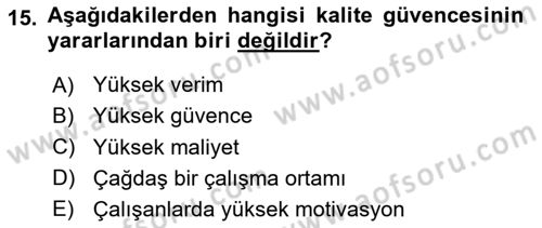 Sosyal Hizmet Yönetimi Dersi 2023 - 2024 Yılı (Vize) Ara Sınav Soruları 15. Soru