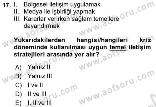 Sosyal Hizmet Yönetimi Dersi 2023 - 2024 Yılı (Vize) Ara Sınav Soruları 17. Soru