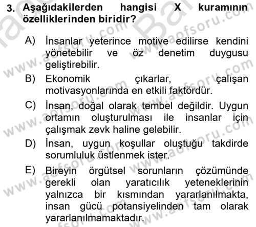 Sosyal Hizmet Yönetimi Dersi 2023 - 2024 Yılı (Vize) Ara Sınav Soruları 3. Soru