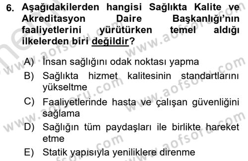 Sosyal Hizmet Yönetimi Dersi 2023 - 2024 Yılı (Vize) Ara Sınav Soruları 6. Soru