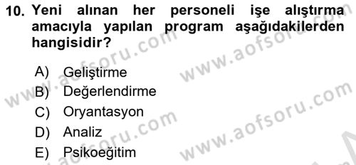 Sosyal Hizmet Yönetimi Dersi 2023 - 2024 Yılı (Final) Dönem Sonu Sınav Soruları 10. Soru