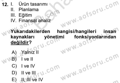 Sosyal Hizmet Yönetimi Dersi 2023 - 2024 Yılı (Final) Dönem Sonu Sınav Soruları 12. Soru