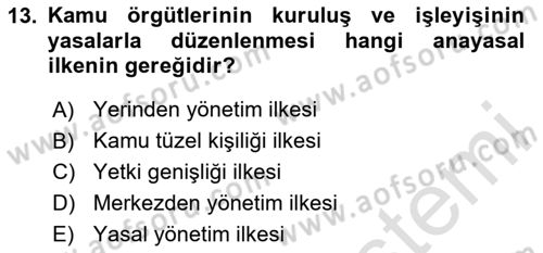 Sosyal Hizmet Yönetimi Dersi 2023 - 2024 Yılı (Final) Dönem Sonu Sınav Soruları 13. Soru