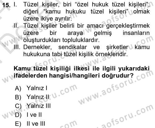 Sosyal Hizmet Yönetimi Dersi 2023 - 2024 Yılı (Final) Dönem Sonu Sınav Soruları 15. Soru
