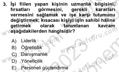 Sosyal Hizmet Yönetimi Dersi 2023 - 2024 Yılı (Final) Dönem Sonu Sınav Soruları 3. Soru
