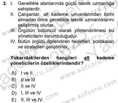 Sosyal Hizmet Yönetimi Dersi 2023 - 2024 Yılı Yaz Okulu Sınav Soruları 3. Soru