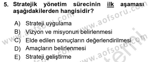 Sosyal Hizmet Yönetimi Dersi 2023 - 2024 Yılı Yaz Okulu Sınav Soruları 5. Soru