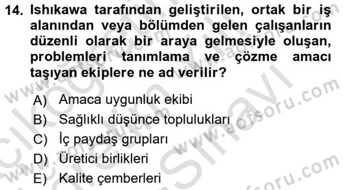 Sosyal Hizmet Yönetimi Dersi 2024 - 2025 Yılı (Vize) Ara Sınav Soruları 14. Soru