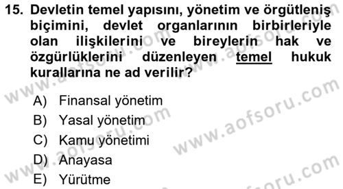 Sosyal Hizmet Yönetimi Dersi 2024 - 2025 Yılı (Final) Dönem Sonu Sınav Soruları 15. Soru