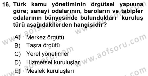 Sosyal Hizmet Yönetimi Dersi 2024 - 2025 Yılı (Final) Dönem Sonu Sınav Soruları 16. Soru