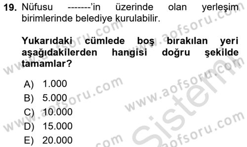 Sosyal Hizmet Yönetimi Dersi 2024 - 2025 Yılı (Final) Dönem Sonu Sınav Soruları 19. Soru