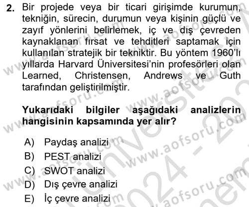 Sosyal Hizmet Yönetimi Dersi 2024 - 2025 Yılı (Final) Dönem Sonu Sınav Soruları 2. Soru