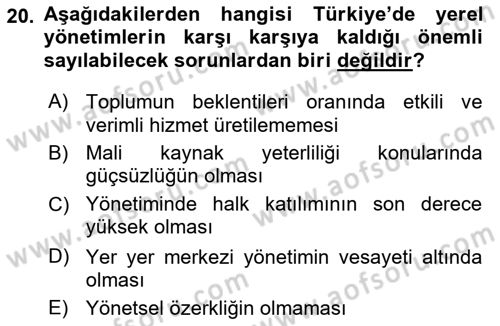 Sosyal Hizmet Yönetimi Dersi 2024 - 2025 Yılı (Final) Dönem Sonu Sınav Soruları 20. Soru