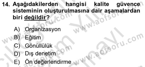 Sosyal Hizmet Yönetimi Dersi 2025 - 2026 Yılı (Vize) Ara Sınav Soruları 14. Soru