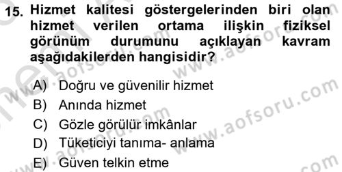 Sosyal Hizmet Yönetimi Dersi 2025 - 2026 Yılı (Vize) Ara Sınav Soruları 15. Soru