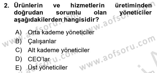 Sosyal Hizmet Yönetimi Dersi 2025 - 2026 Yılı (Vize) Ara Sınav Soruları 2. Soru