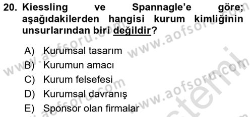 Sosyal Hizmet Yönetimi Dersi 2025 - 2026 Yılı (Vize) Ara Sınav Soruları 20. Soru